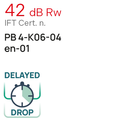 42 dB Rw, certificado IFT y sistema Delayed Drop